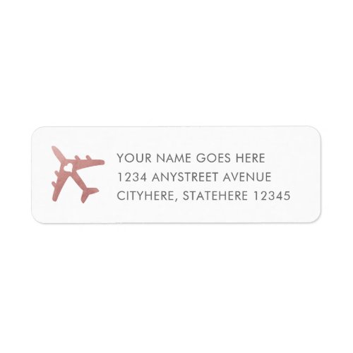 Pink Airplane Travel Lovers Return Address Label