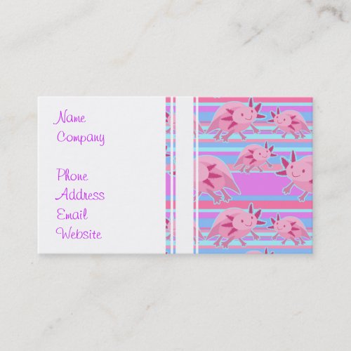 Pink Albino Axolotl Pattern Business Card