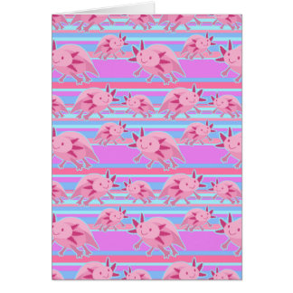 Pink Albino Axolotl Pattern Cards