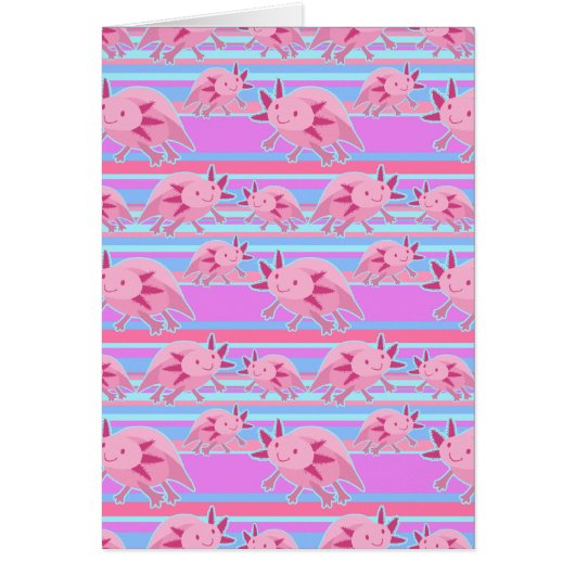 Pink Albino Axolotl Pattern Cards (Front)