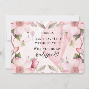 Pink Alcohol Ink Floral Will You Be My Bridesmaid Invitation