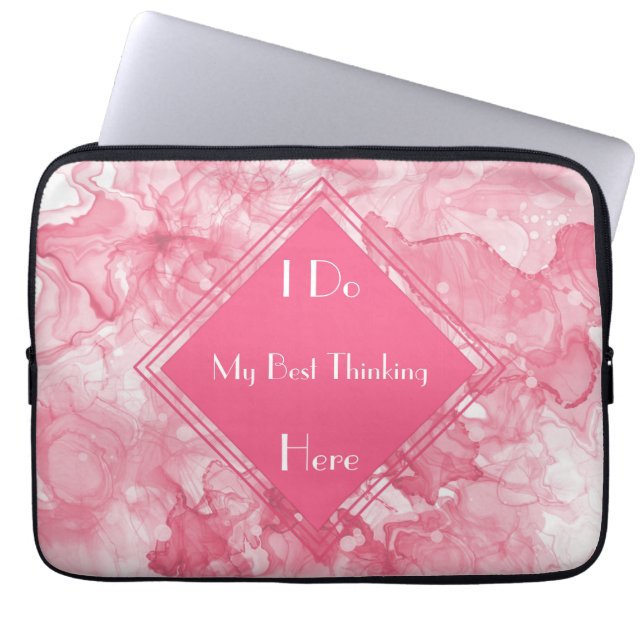 Pink Alcohol Ink   Laptop Sleeve (Front)