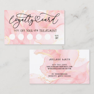 pink alcohol ink loyalty card