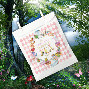 Pink Alice in Wonderland 5th Birthday   Favor Bag