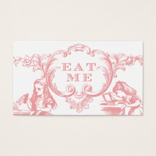 Customizable Pink Alice in Wonderland Wedding Food Cards Business Card