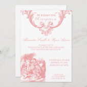 Pink Alice in Wonderland Wedding Reception Card (Front/Back)
