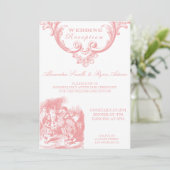 Pink Alice in Wonderland Wedding Reception Card (Standing Front)