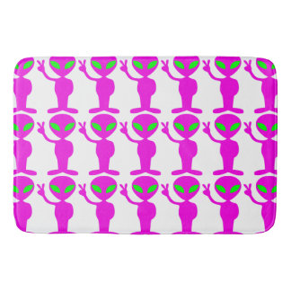 Pink Alien Bathroom Mat