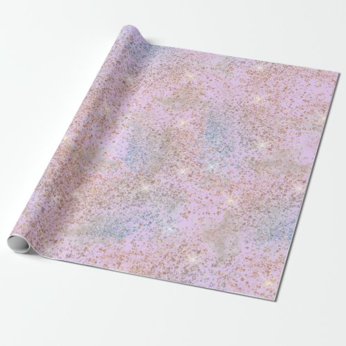 Pink All Occasion Splatter Glitter Texture Look Wrapping Paper