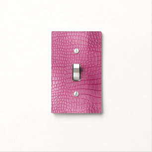 Pink Alligator Animal Print Light Switch Cover