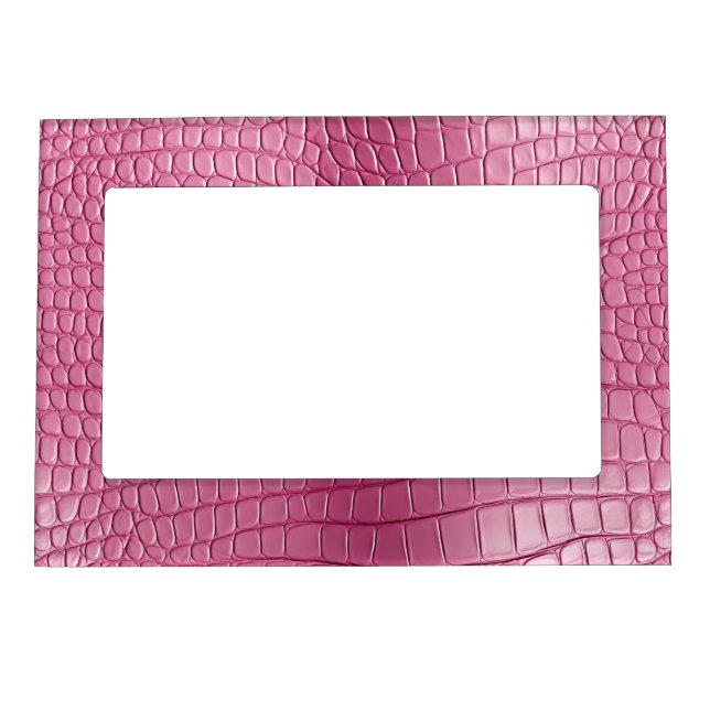 Pink Alligator Animal Print Magnetic Frame (Front)