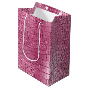 Pink Alligator Animal Print Medium Gift Bag