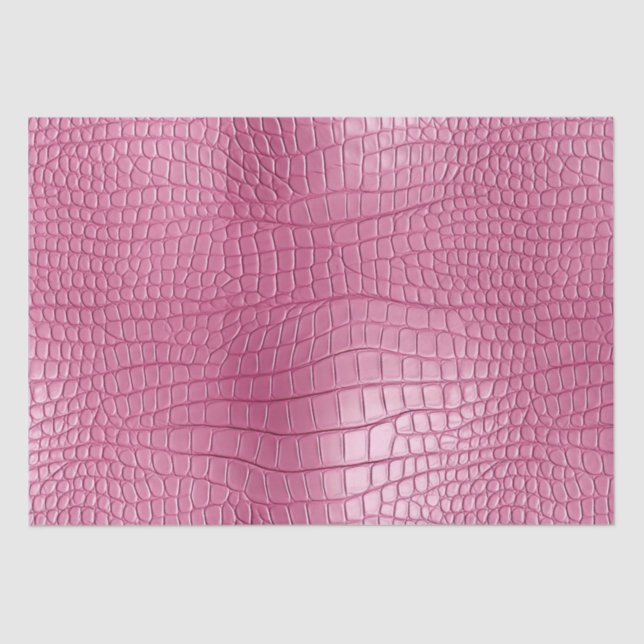 Pink Alligator Animal Print Tissue Paper (Front)
