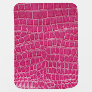 Pink Alligator Patterned Texture Baby Blanket