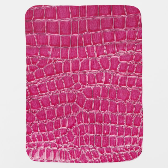 Pink Alligator Patterned Texture Baby Blanket (Front)