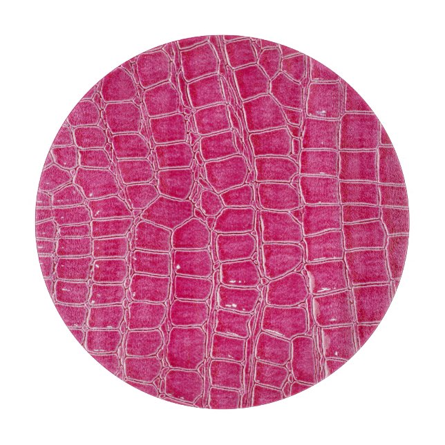 Pink Alligator Patterned Texture Cutting Board (Front)