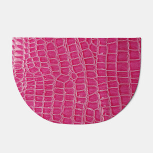 Pink Alligator Patterned Texture Doormat