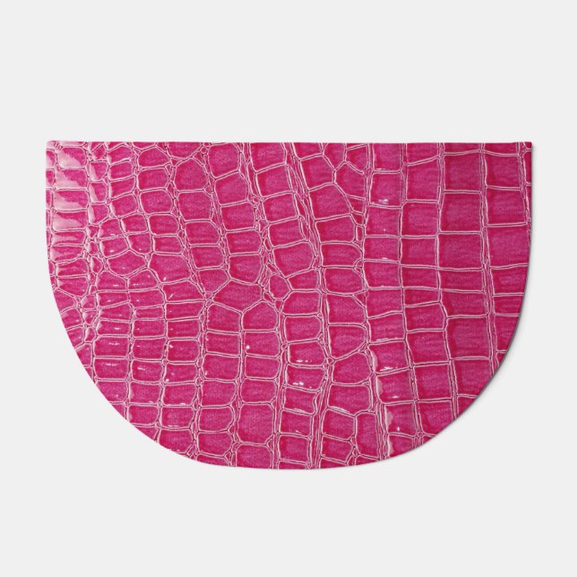 Pink Alligator Patterned Texture Doormat (Front)