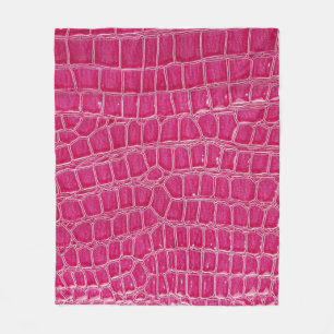 Pink Alligator Patterned Texture Fleece Blanket