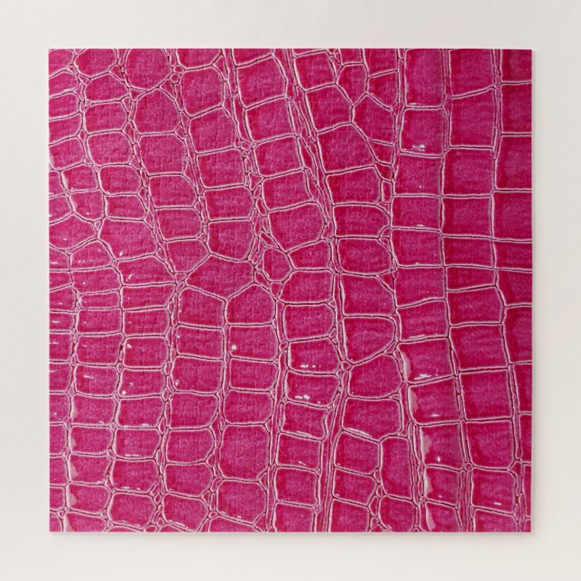 Pink Alligator Patterned Texture Jigsaw Puzzle (Vertical)