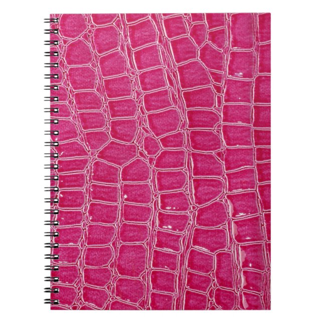 Pink Alligator Patterned Texture Notebook (Front)
