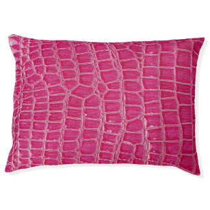 Pink Alligator Patterned Texture Pet Bed