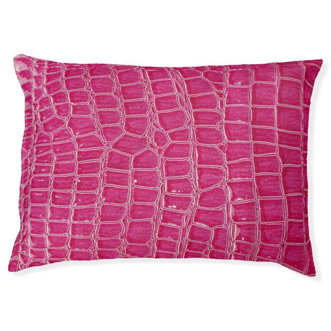 Pink Alligator Patterned Texture Pet Bed (Front)