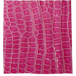 Pink Alligator Patterned Texture Shower Curtain