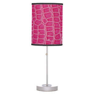 Pink Alligator Patterned Texture Table Lamp