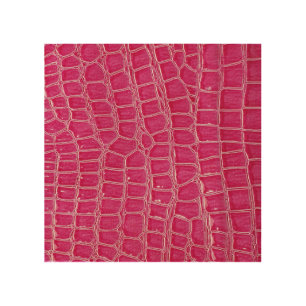 Pink Alligator Patterned Texture Wood Wall Art