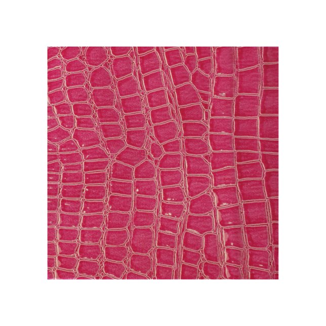 Pink Alligator Patterned Texture Wood Wall Art (Front)