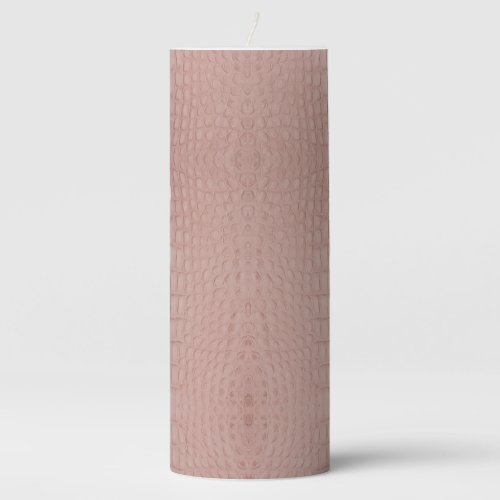 Pink Alligator Print Pillar Candle