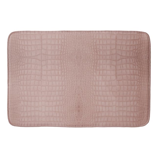 Pink Alligator Texture Print Bath Mat (Front)