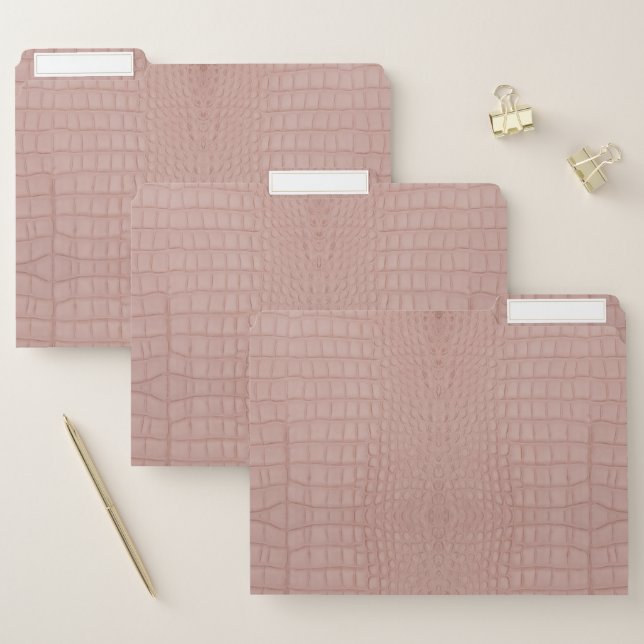 Pink Alligator Texture Print File Folder (Set)