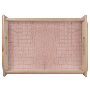 Pink Alligator Texture Print Serving Tray