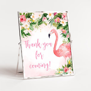 Pink Aloha Flamingo Thank you for Coming Poster