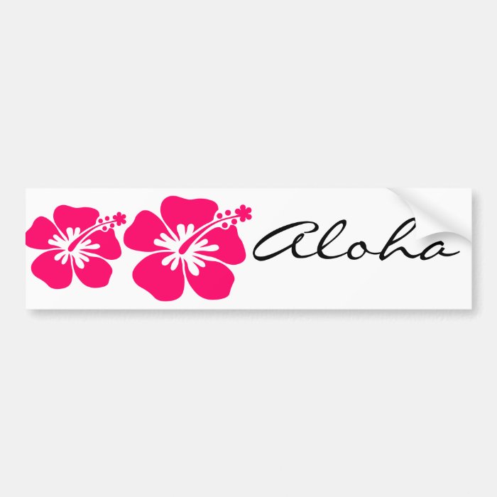 pink aloha flower bumper stickers