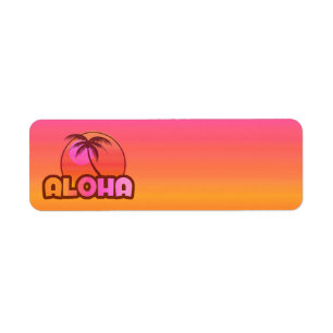 Pink Aloha Palm Label