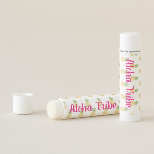 Pink Aloha Tribe Pineapple Pattern Bridesmaid Lip Balm