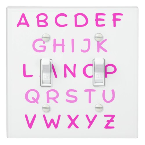 Pink Alphabet Capital Letters Teacher Kids Room Light Switch Cover