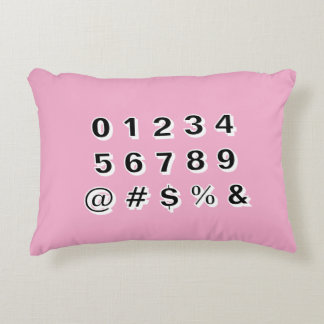 Pink Alphabet, Numbers and Symbol Accent Pillow