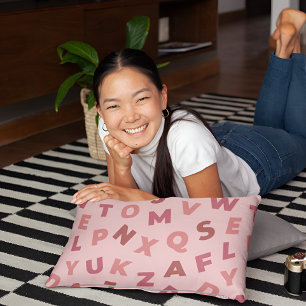 Pink Alphabet Pattern Pillowcase