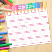 Pink Alphabet Tracing Dry Erase Board