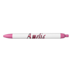 Pink Amelia Girls Name Logo Pen