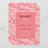 Pink American Bandana Baby Shower Invitation (Front/Back)