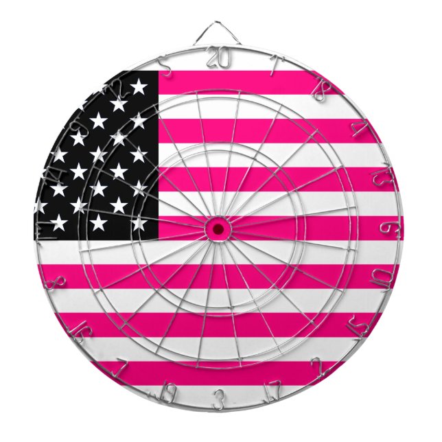 pink american flag dart board (Front)