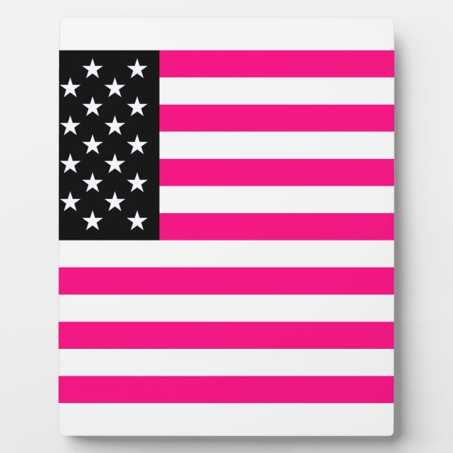 pink american flag plaque (Front)