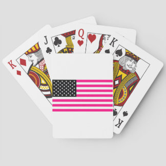 pink american flag poker cards