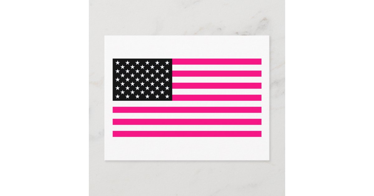 pink american flag postcard | Zazzle