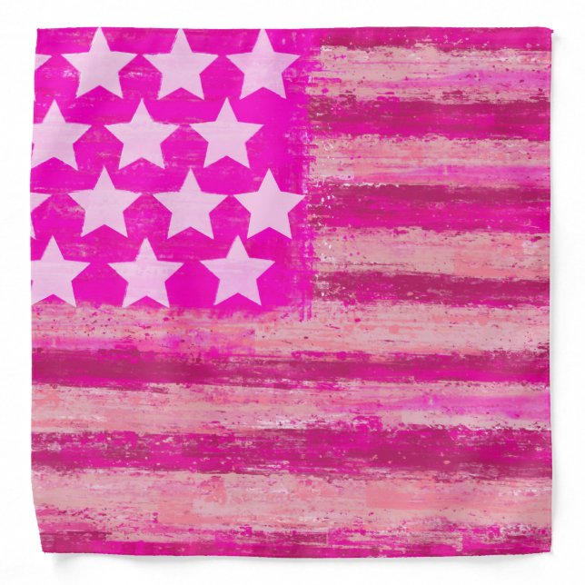 pink american flag,usa flag bandana (Front)
